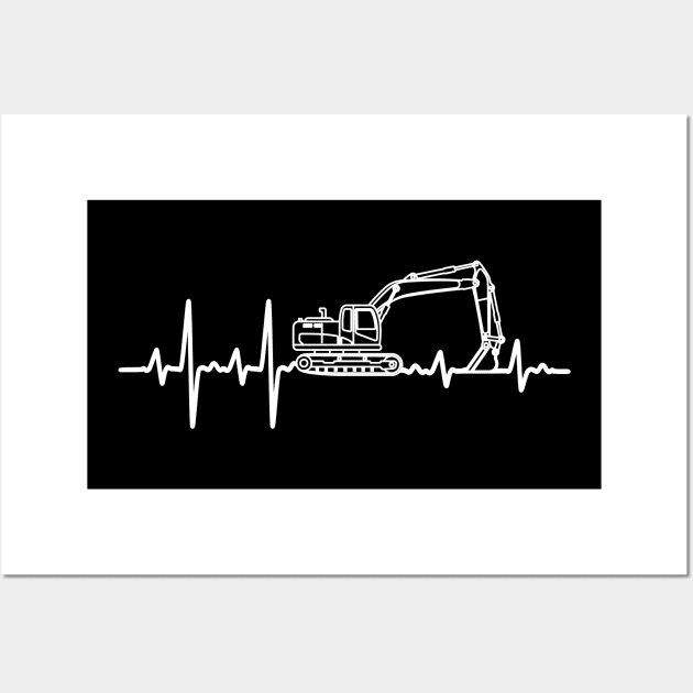 Heavy Equipment Operator Excavator Driver Digger Wall Art by Krautshirts